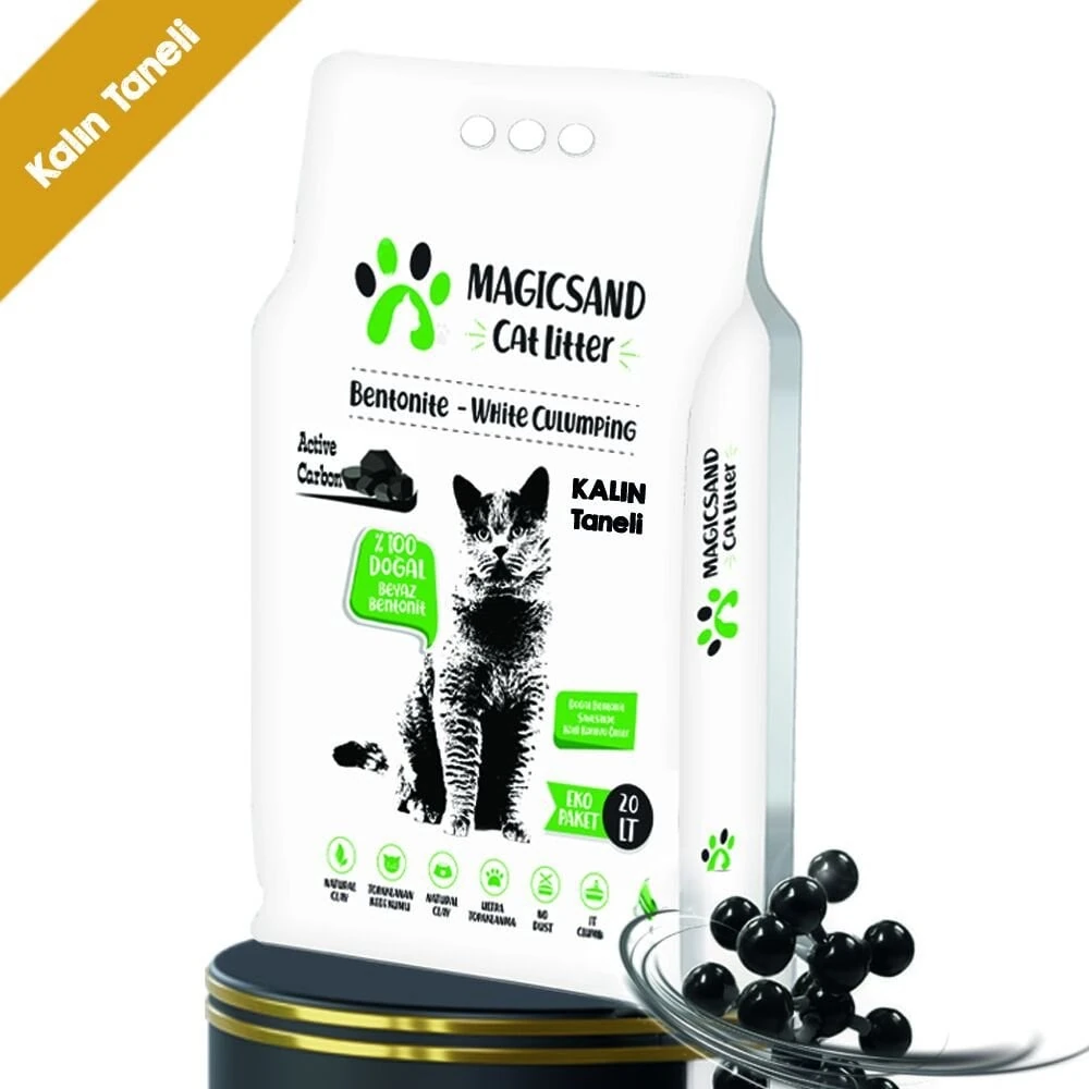 Magicsand Cat Litter Aktif Karbon Kedi Kumu KALIN TANELİ 20 Lt