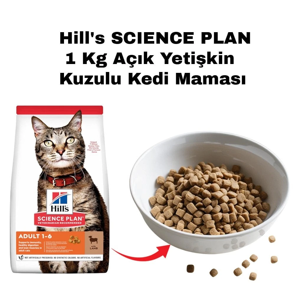Hill's SCIENCE PLAN  1 Kg Açık Yetişkin Kuzulu Kedi Maması