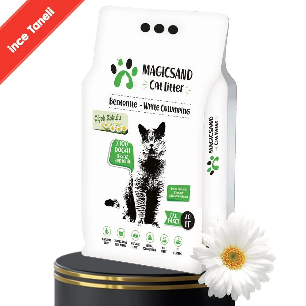 Magicsand Cat Litter Çiçek kokulu Kedi Kumu 20 lt İnce Taneli