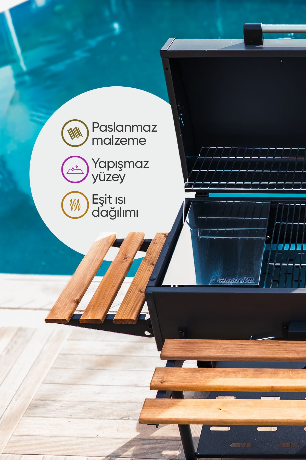 GRILL CUP Barbekü Üstü Hamburger Sacı