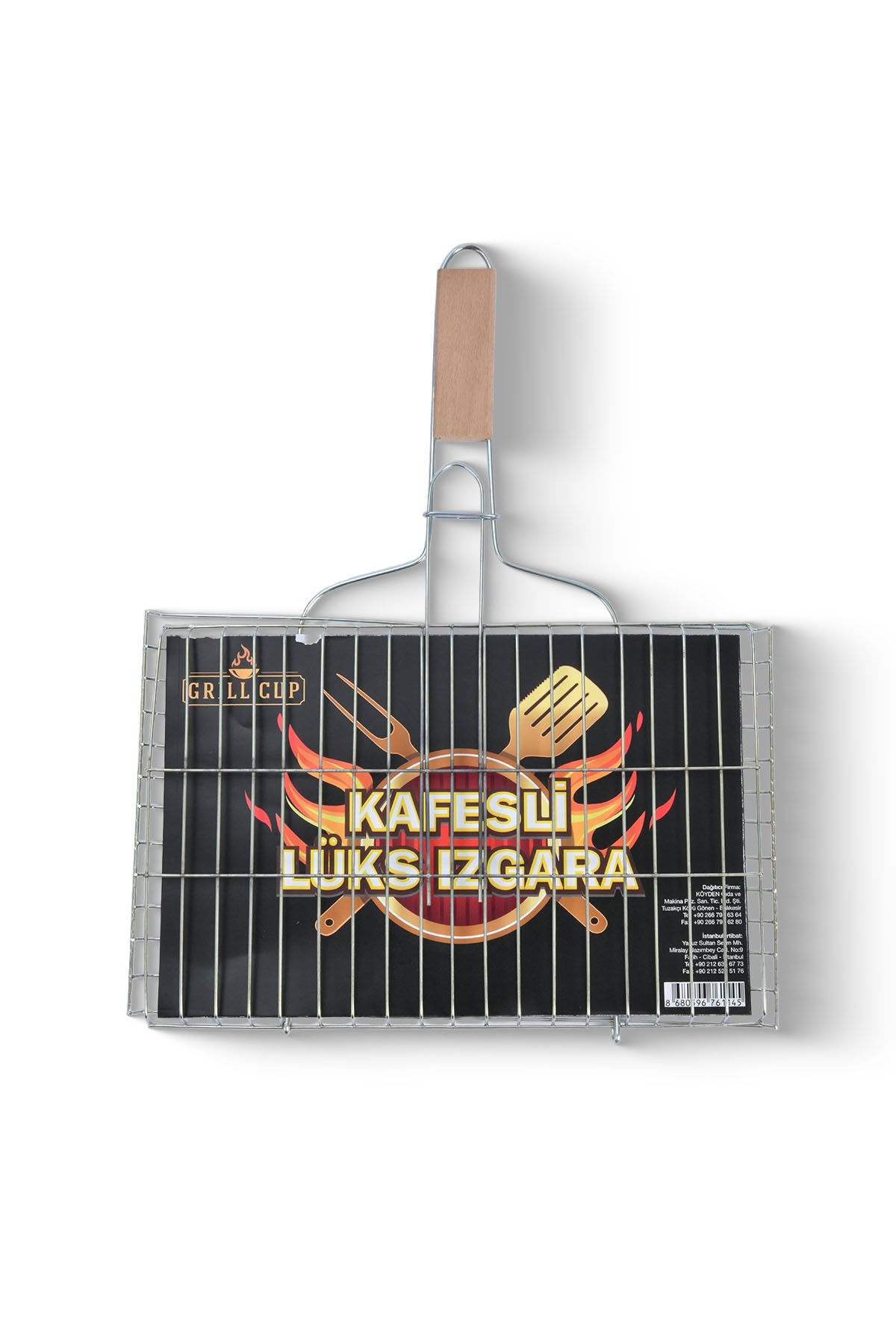 GRILL CUP Ağaç Saplı Kafesli Lüks Izgara image