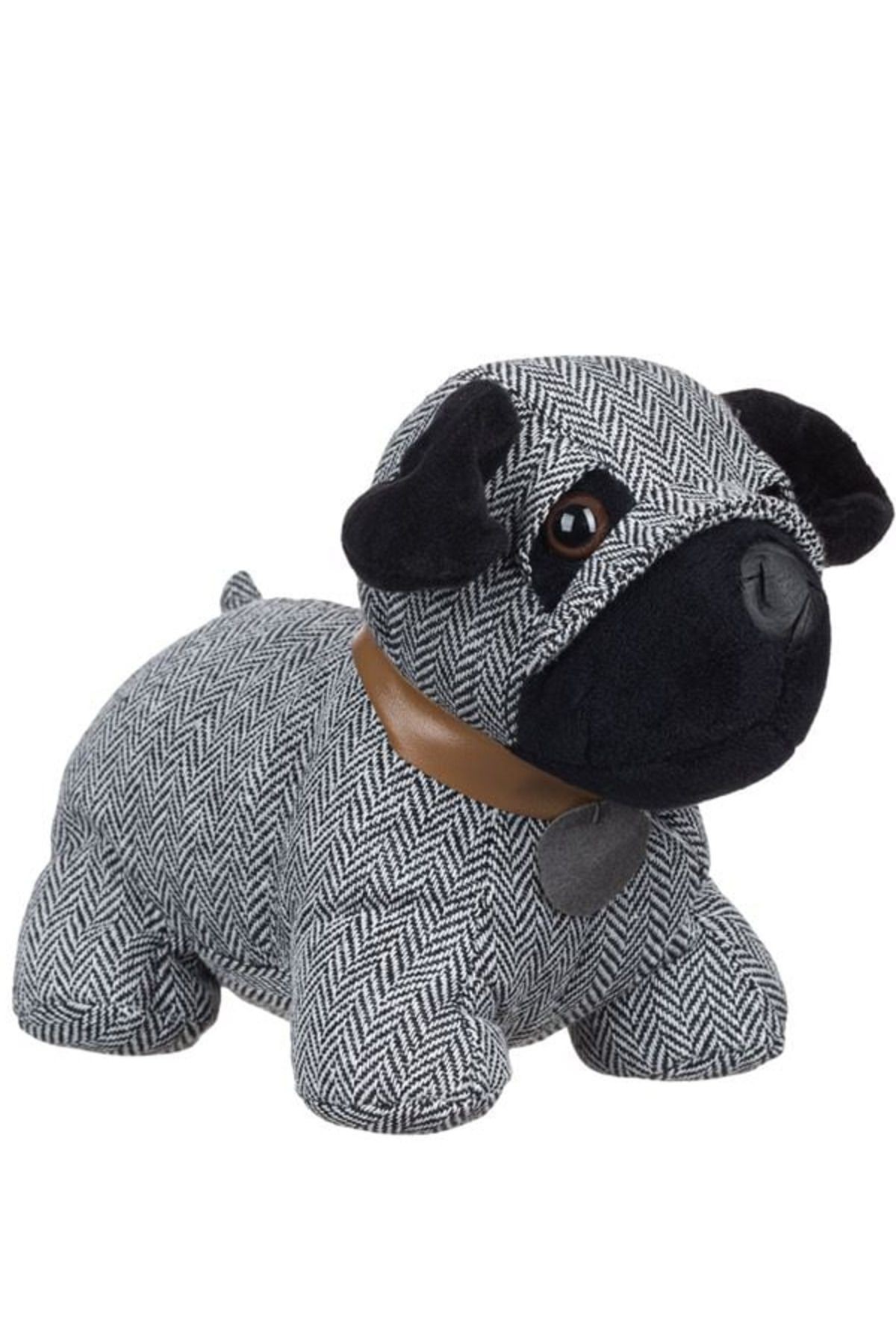 3D Gri Tasmalı Köpek Kapı Stoperi 22x13x18cm