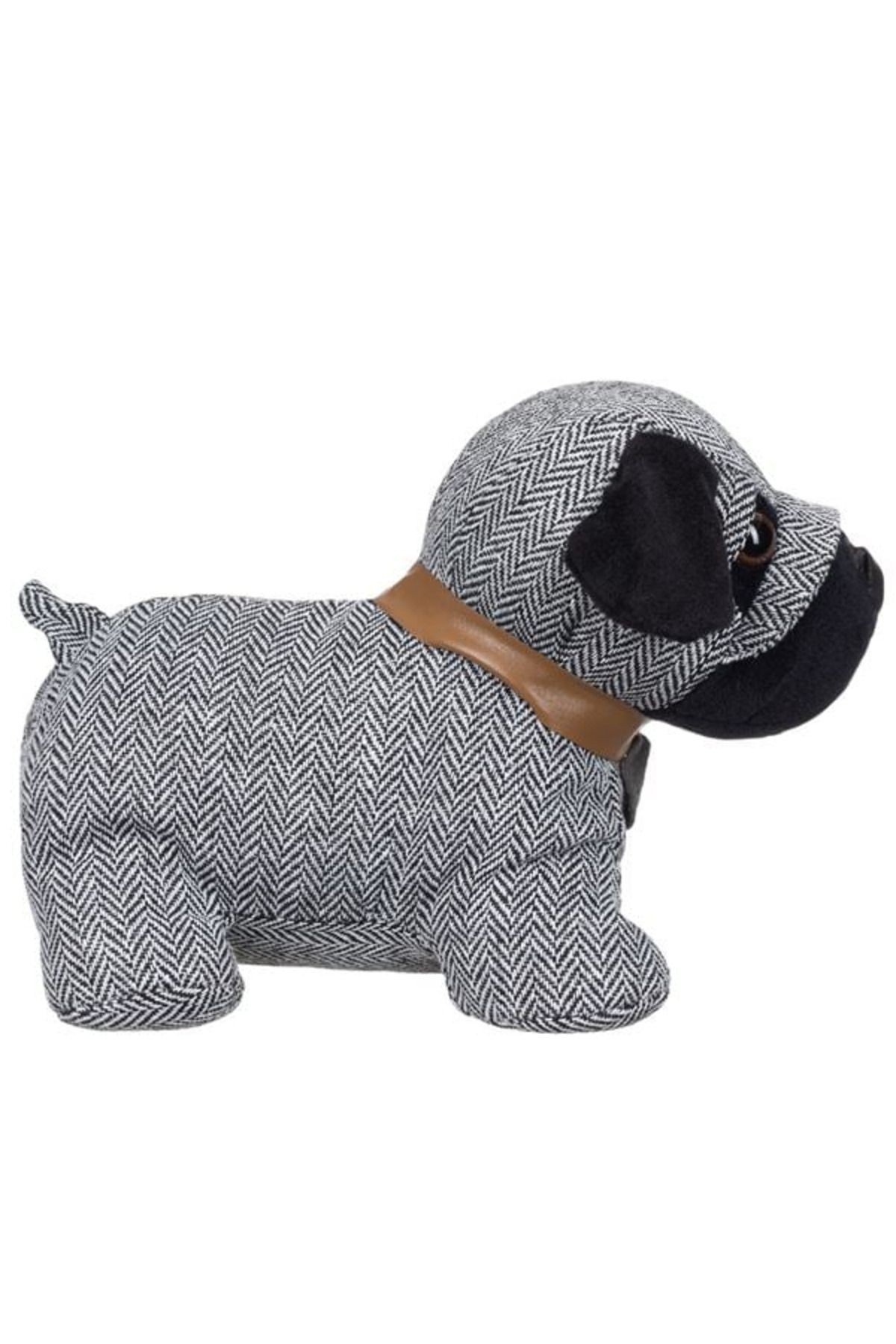 3D Gri Tasmalı Köpek Kapı Stoperi 22x13x18cm