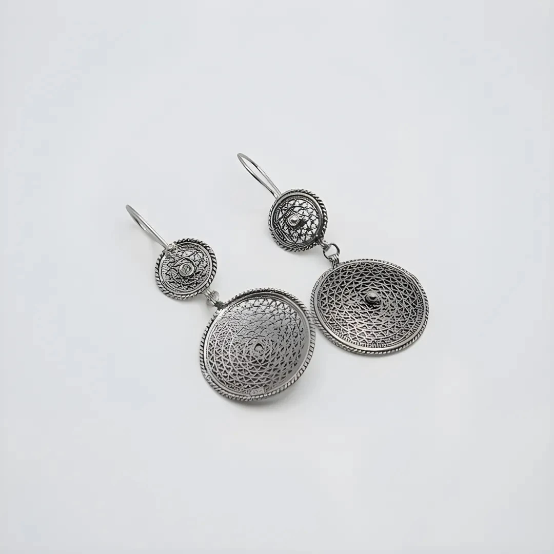 El Yapımı Sallantılı Telkari Küpe