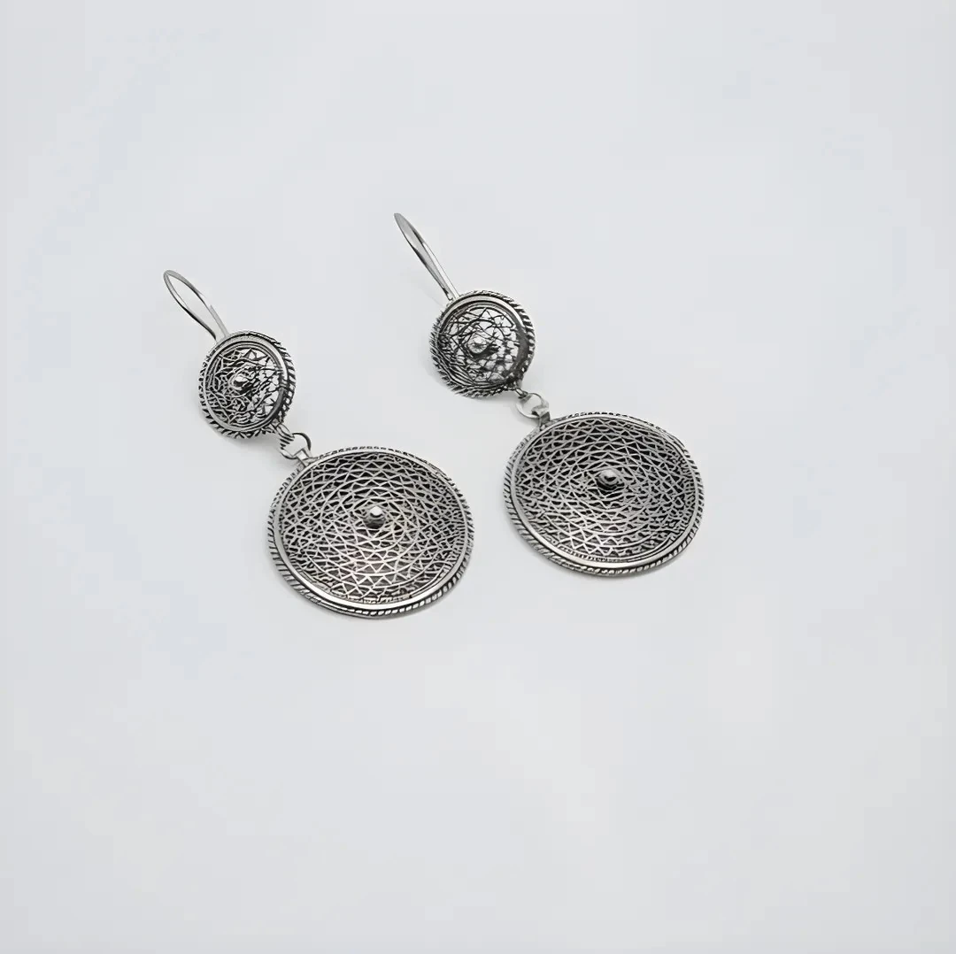 El Yapımı Sallantılı Telkari Küpe