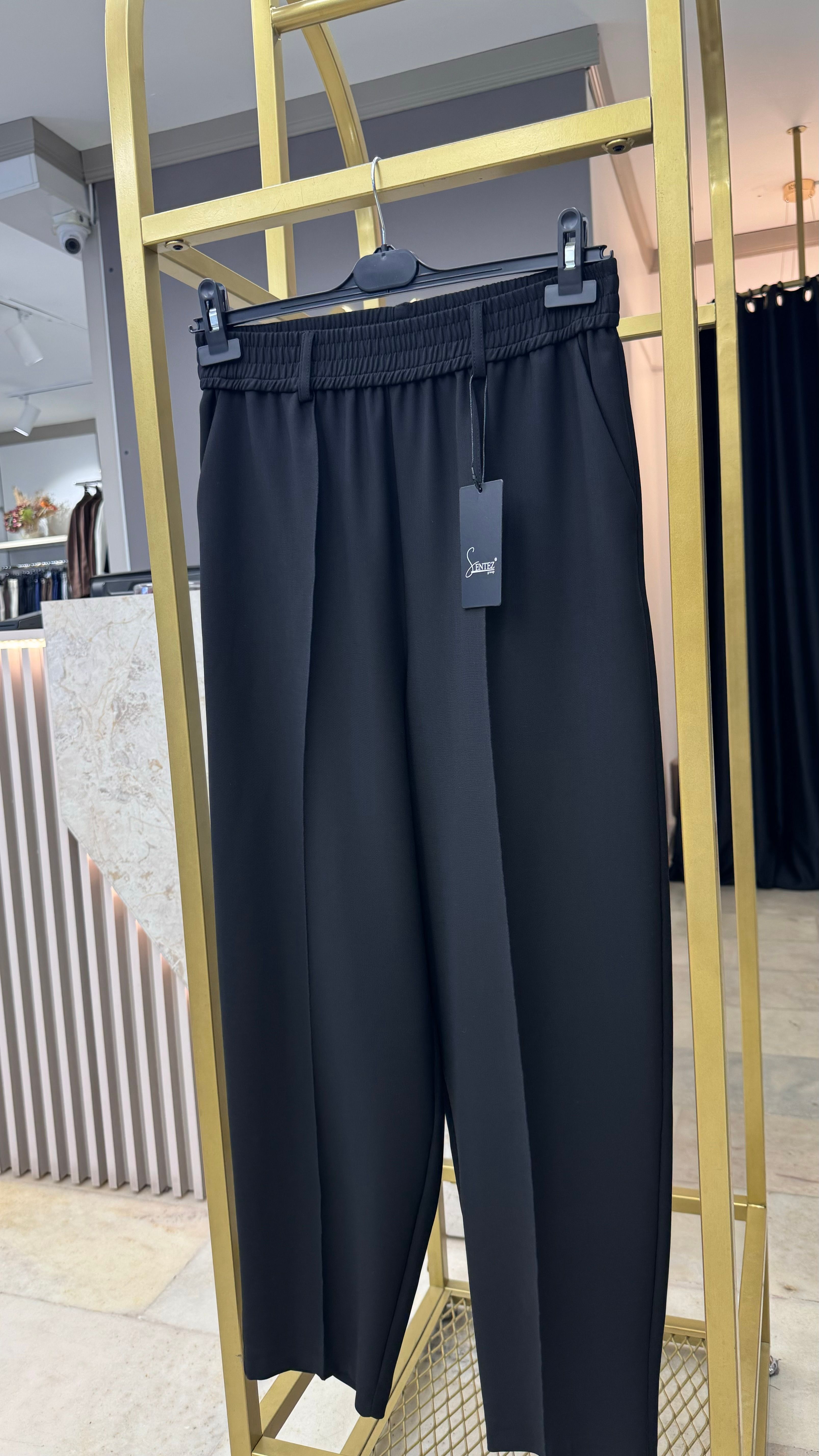 SENTEZ  ANGEL BELİ LASTİKLİ KÖPRÜLÜ HAVUÇ PANTOLON