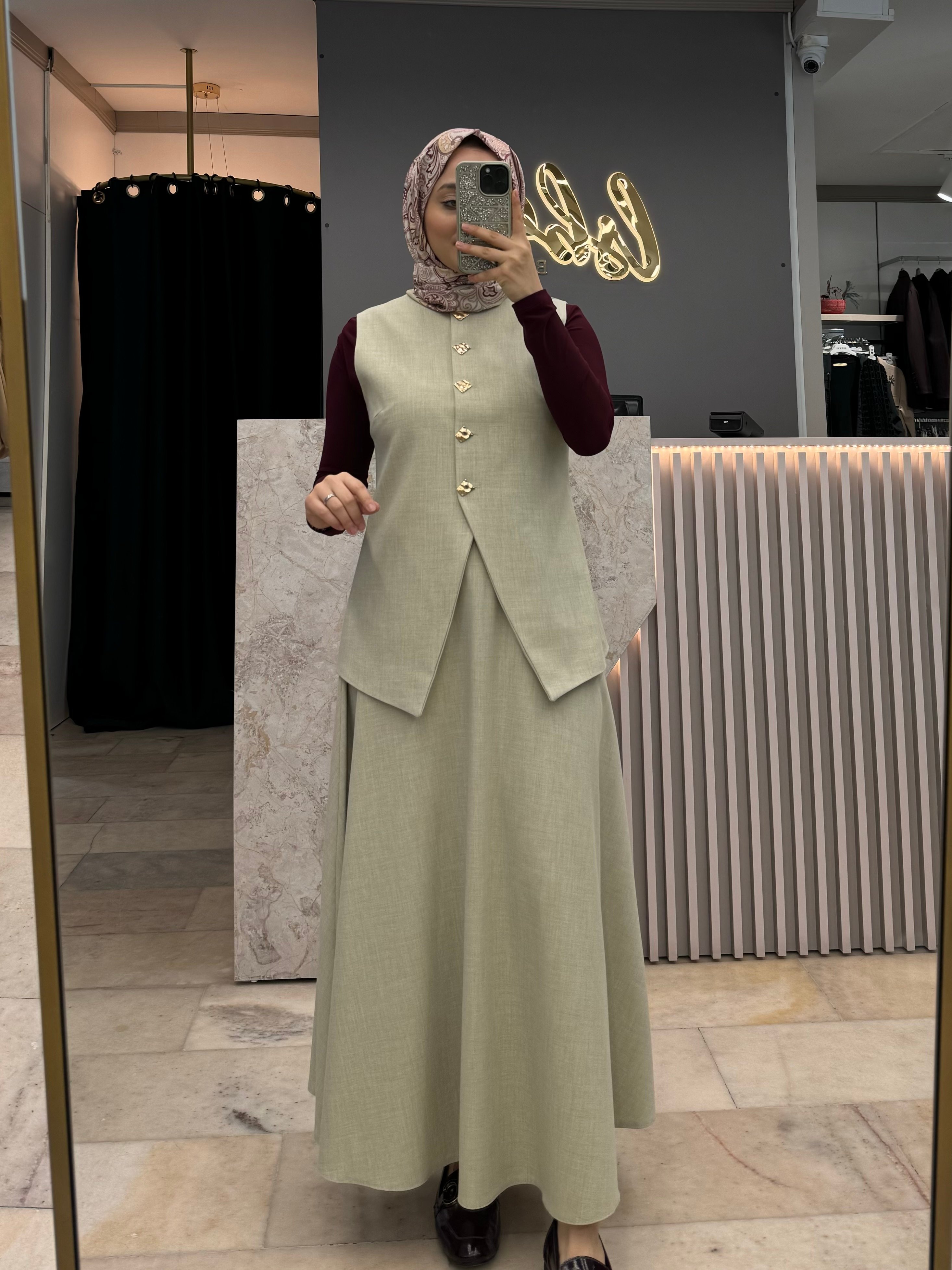 KETEN YELEKLİ ETEK TAKIM
