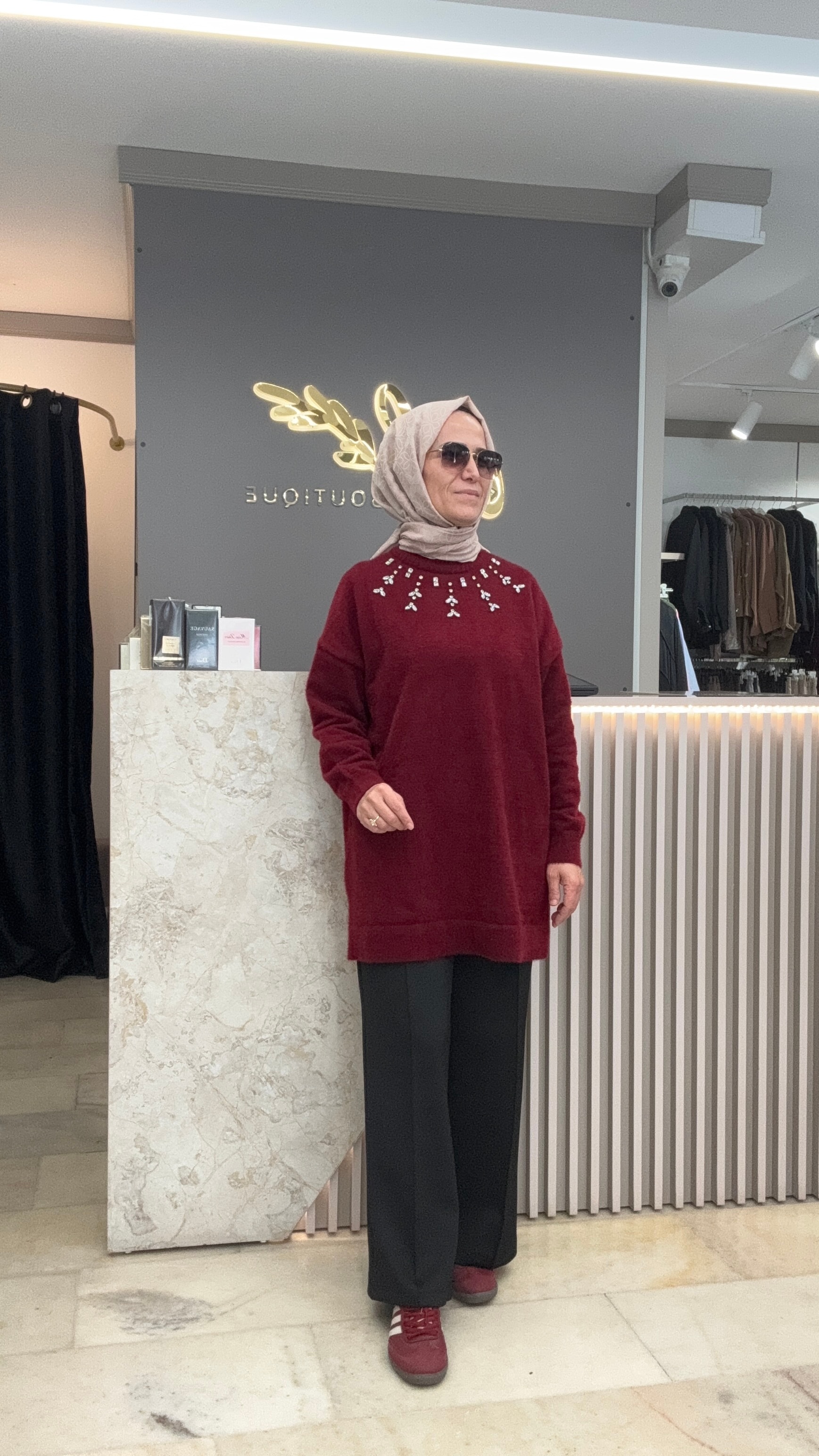 TAŞ YAKALI ANGORA TUNİK