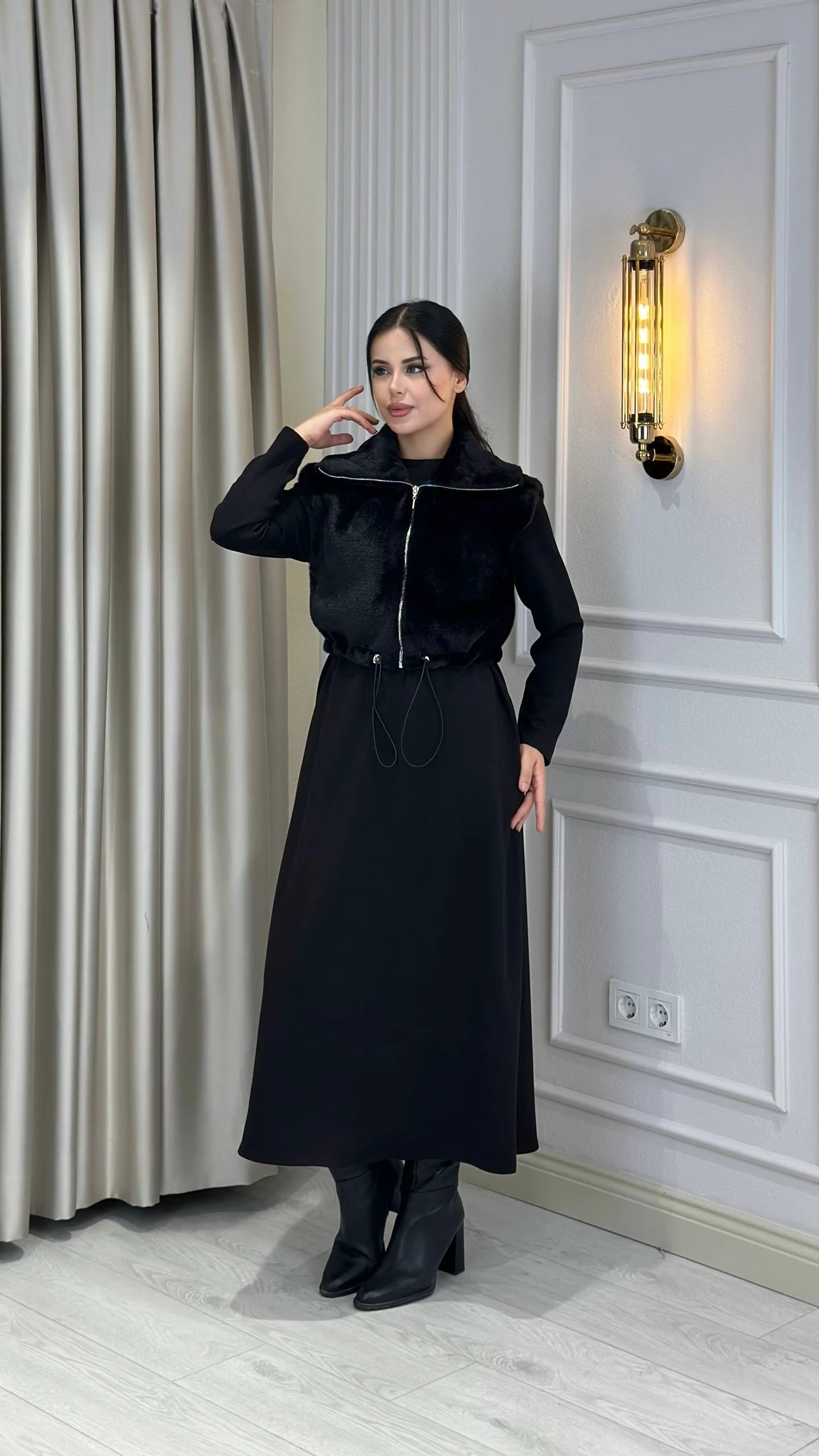 JUPE KÜRK YELEKLİ OYSHO ELBİSE