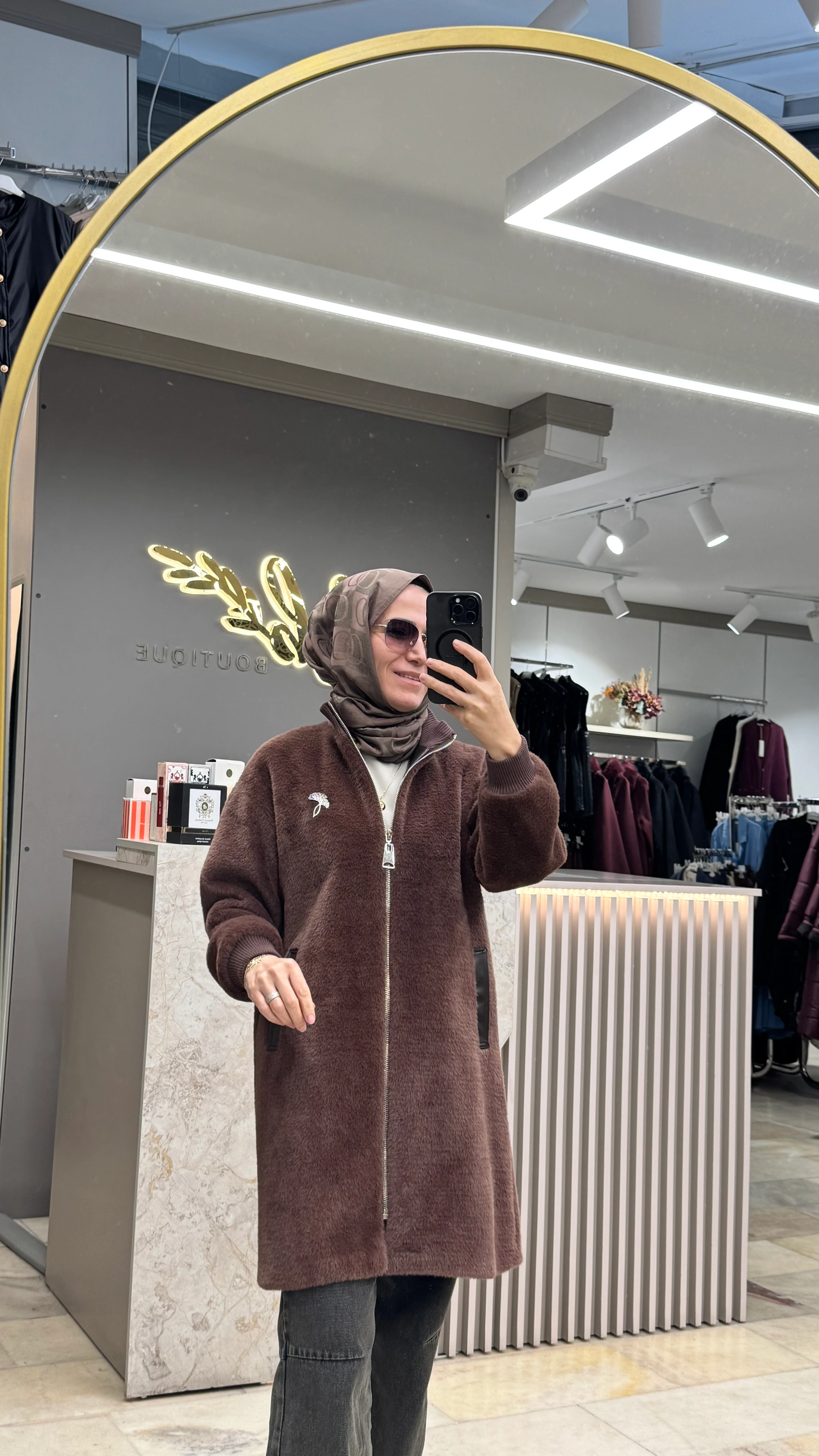 BRONŞ DETAYLI ANGORA KABAN 