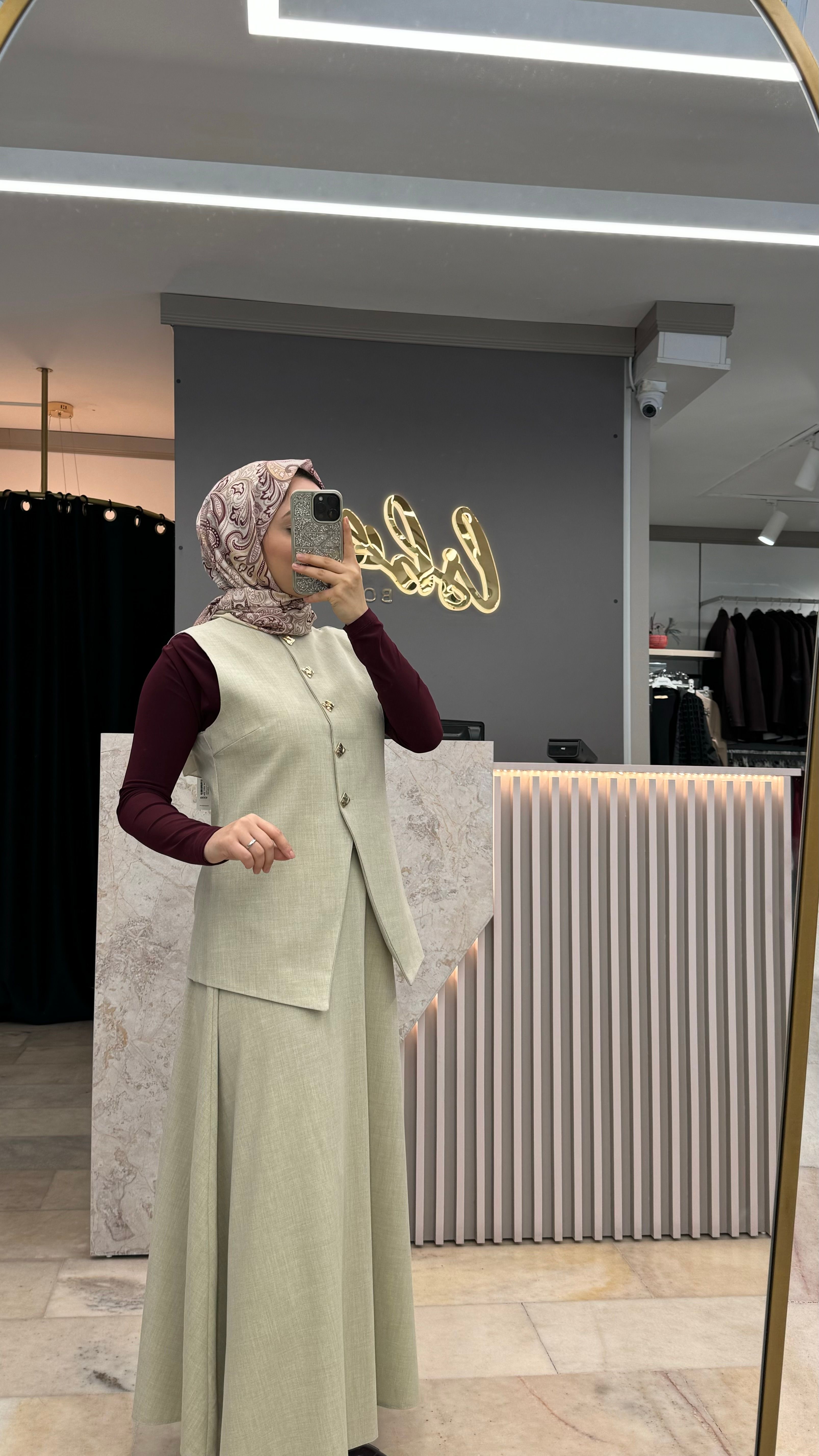 KETEN YELEKLİ ETEK TAKIM