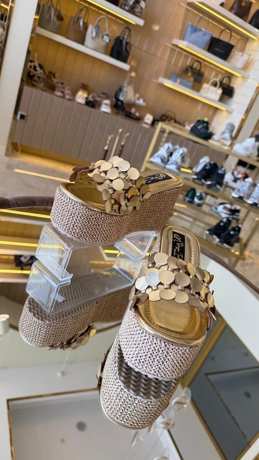 Duygushoesbag Kadın Hasır Taban Platform Terlik