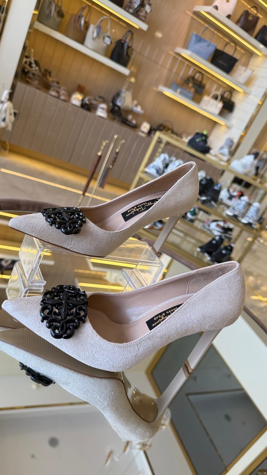 Duygushoesbag Kadın Süet Tokalı Stiletto