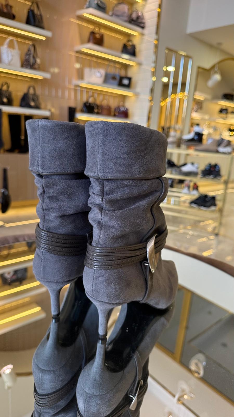 İthal Kadın Hakiki Deri Süet Bot