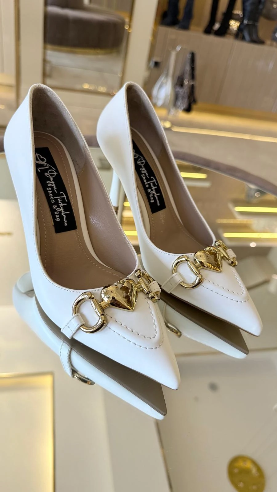 İthal Kalp Aksesuarlı Kadın Stiletto