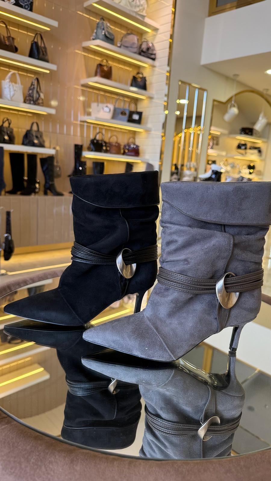 İthal Kadın Hakiki Deri Süet Bot