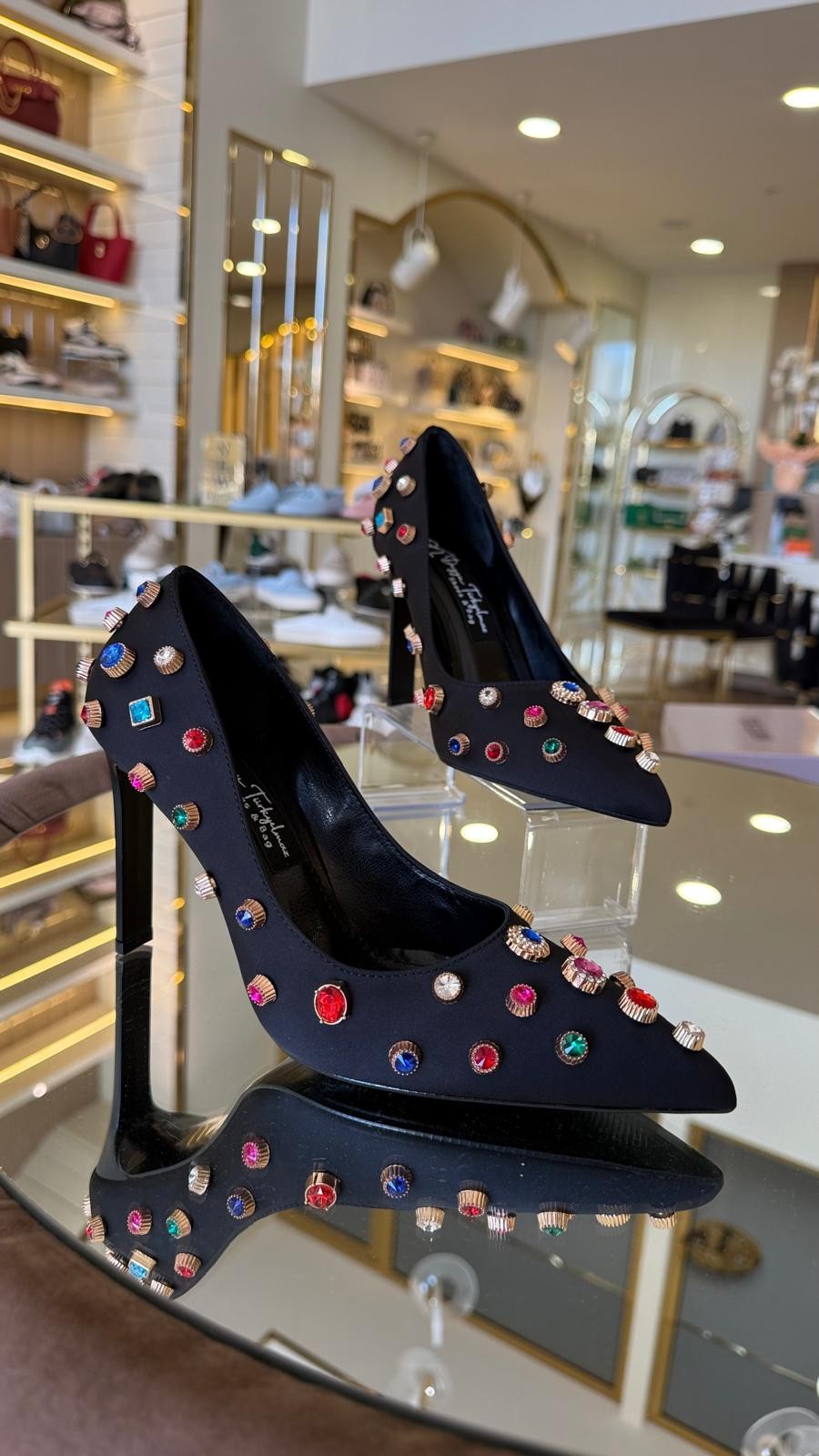 İthal Taşlı Model Özel Tasarım Kadın Stiletto