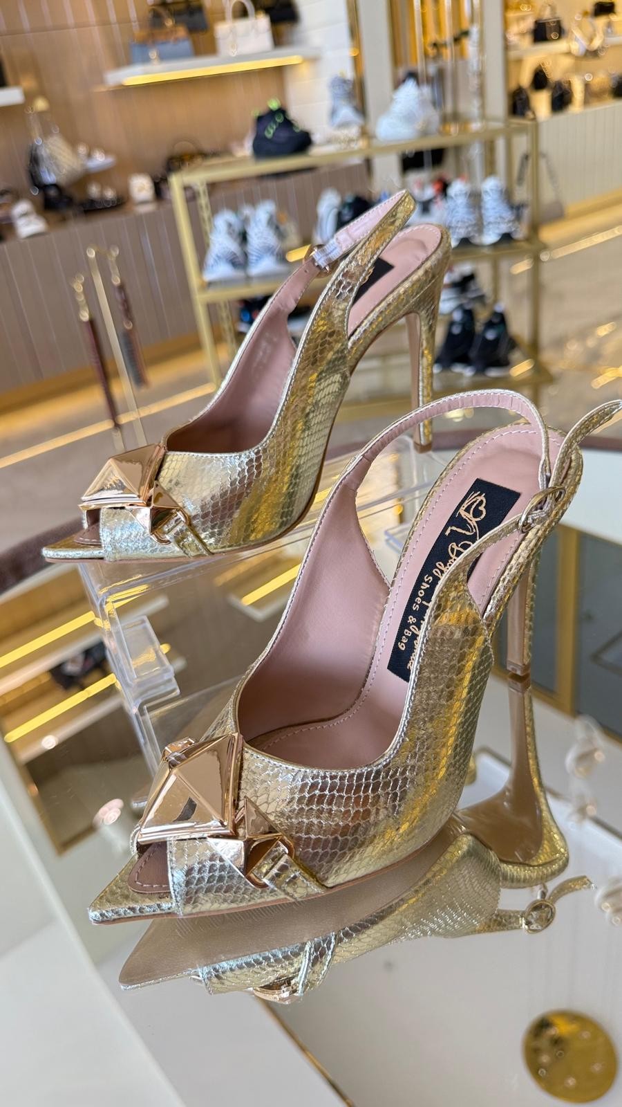 Duygushoesbag Kadın Kare Tokalı Arkası Açık Model Abiye Ayakkabı