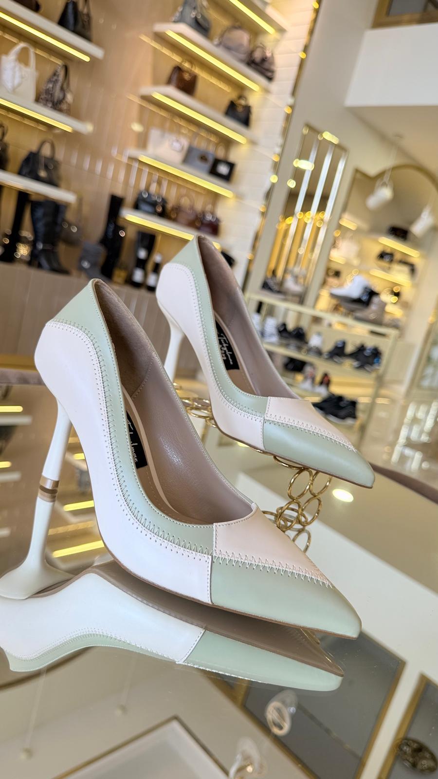 İthal Çift Renk Dikişli Model Kadın Stiletto