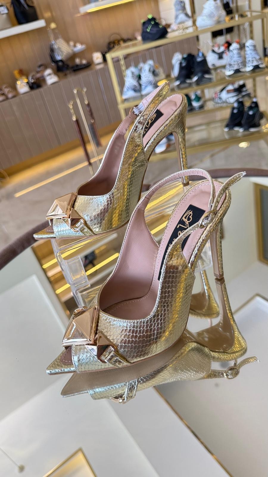 Duygushoesbag Kadın Kare Tokalı Arkası Açık Model Abiye Ayakkabı