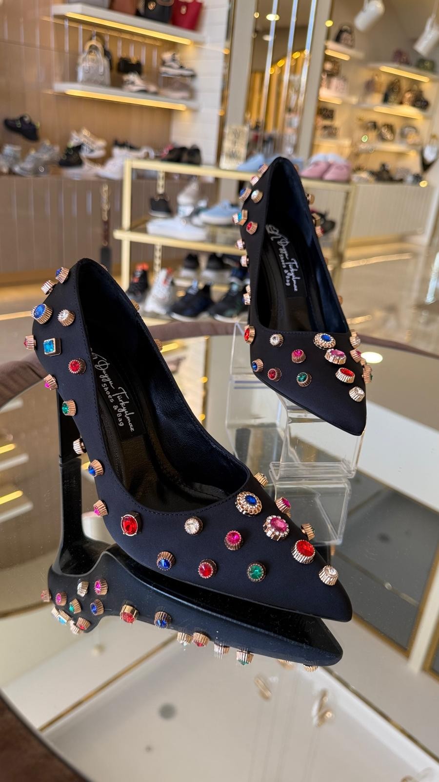 İthal Taşlı Model Özel Tasarım Kadın Stiletto