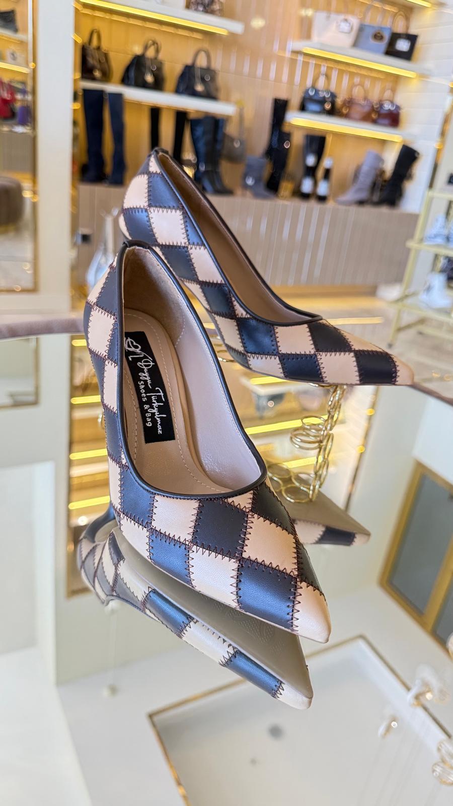 İthal Damalı Model Kadın Stiletto