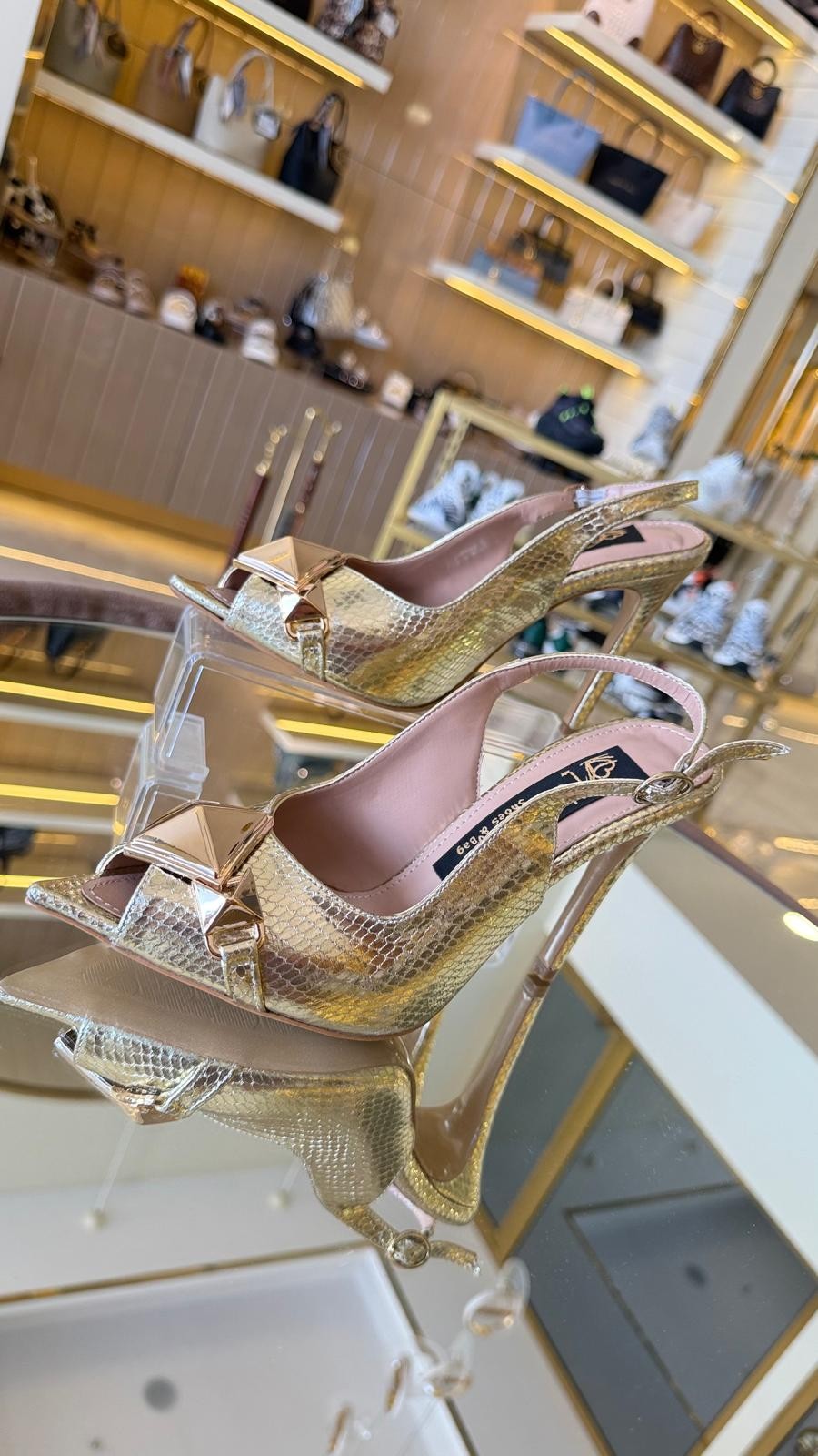 Duygushoesbag Kadın Kare Tokalı Arkası Açık Model Abiye Ayakkabı