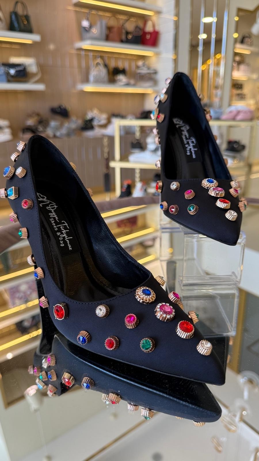 İthal Taşlı Model Özel Tasarım Kadın Stiletto