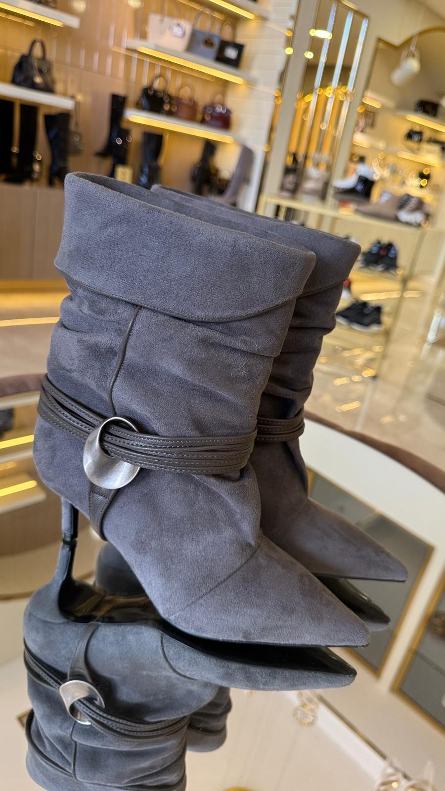 İthal Kadın Hakiki Deri Süet Bot