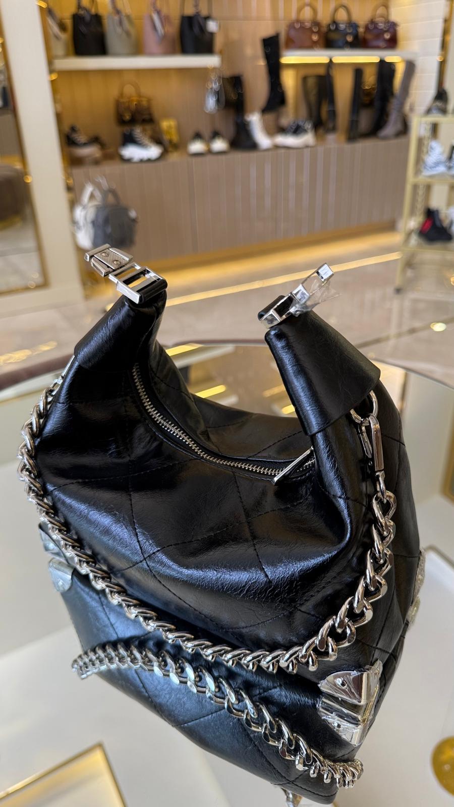 İthal Mini Boy Uzun Askılı Zincir Aksesuarlı Kadın Çanta -27163-