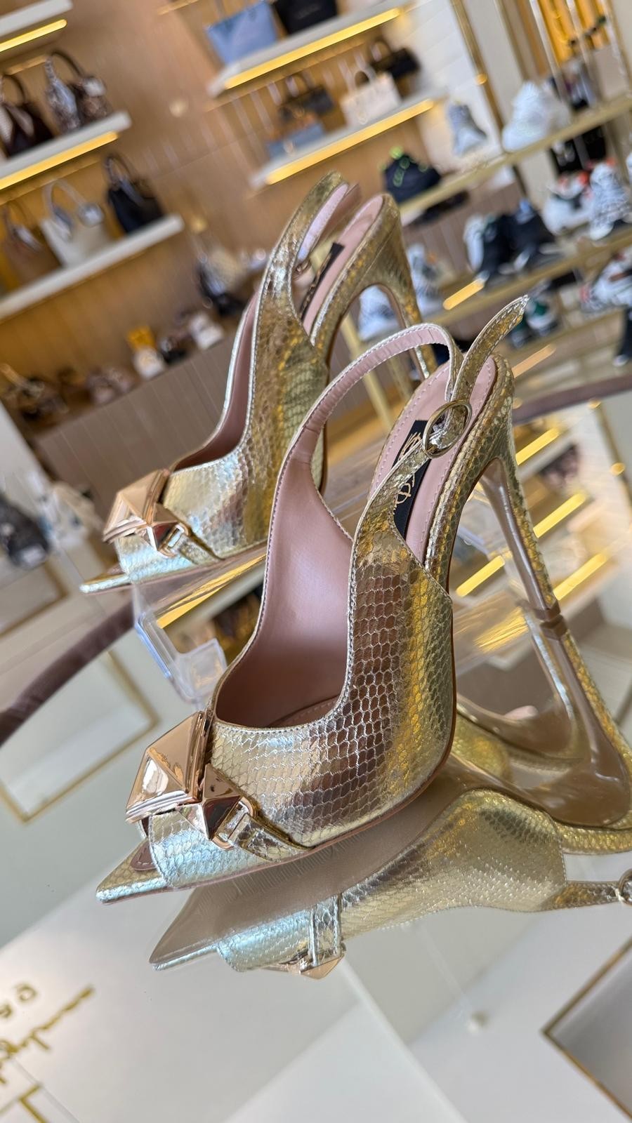 Duygushoesbag Kadın Kare Tokalı Arkası Açık Model Abiye Ayakkabı
