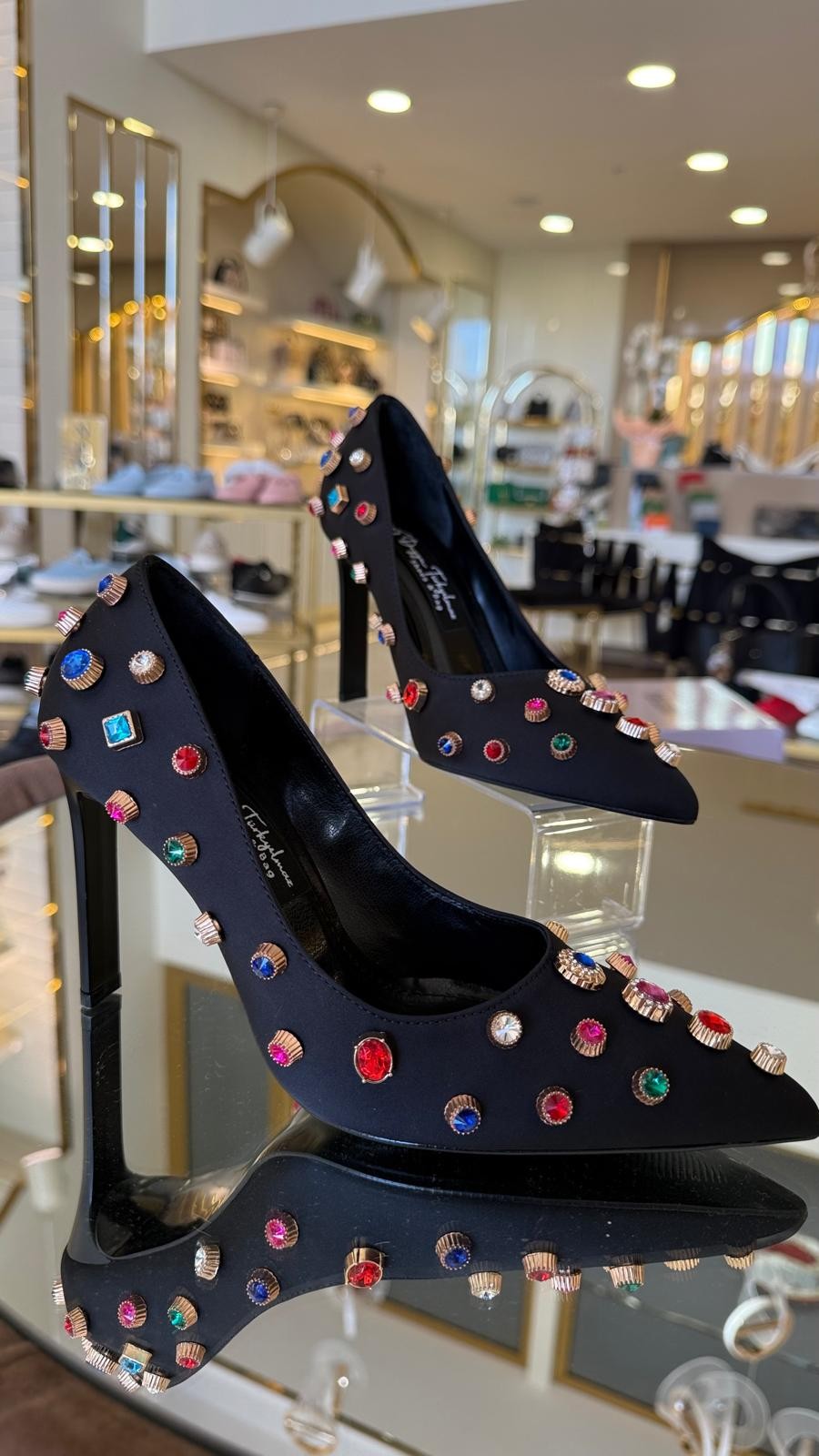 İthal Taşlı Model Özel Tasarım Kadın Stiletto