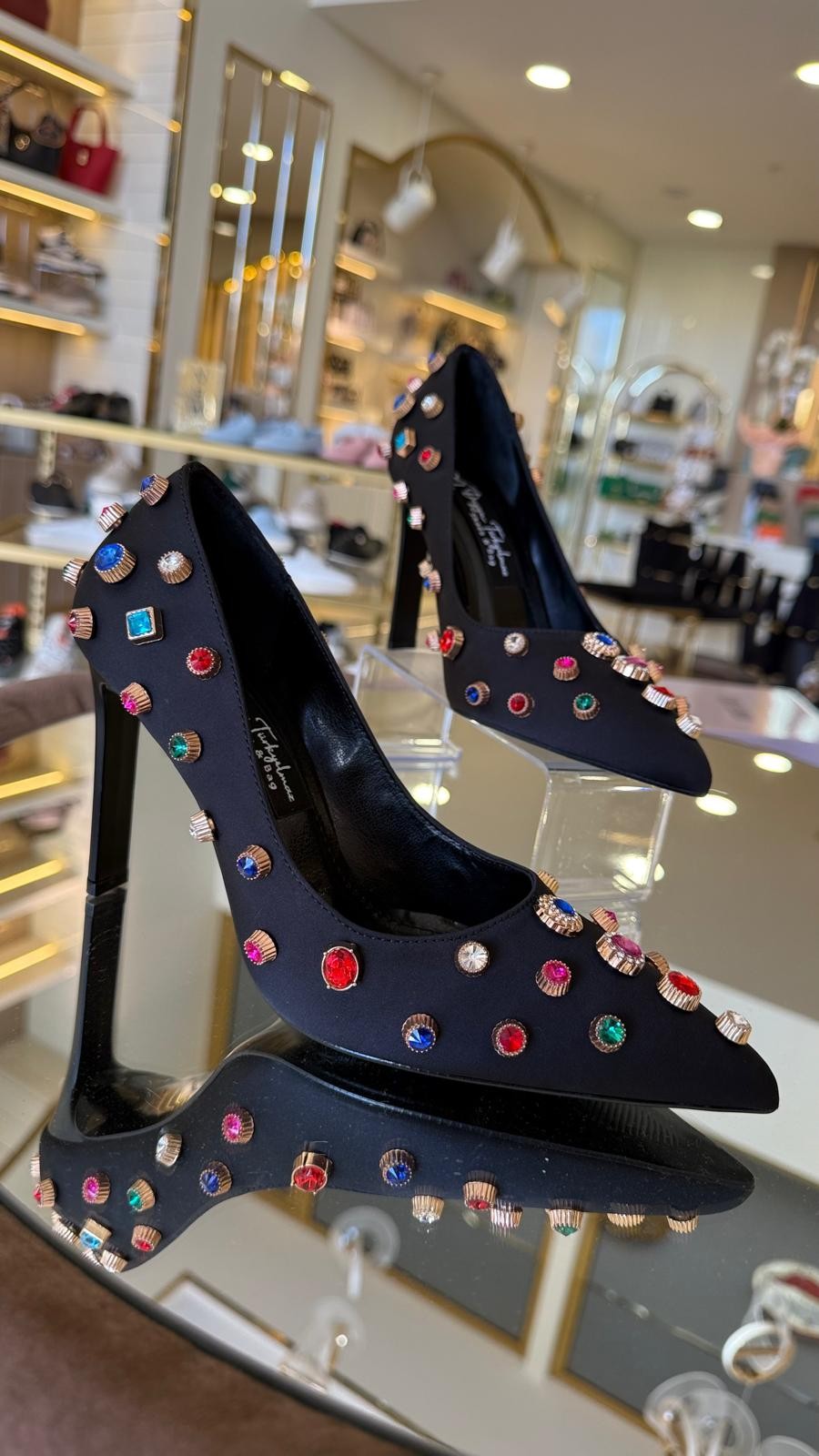 İthal Taşlı Model Özel Tasarım Kadın Stiletto