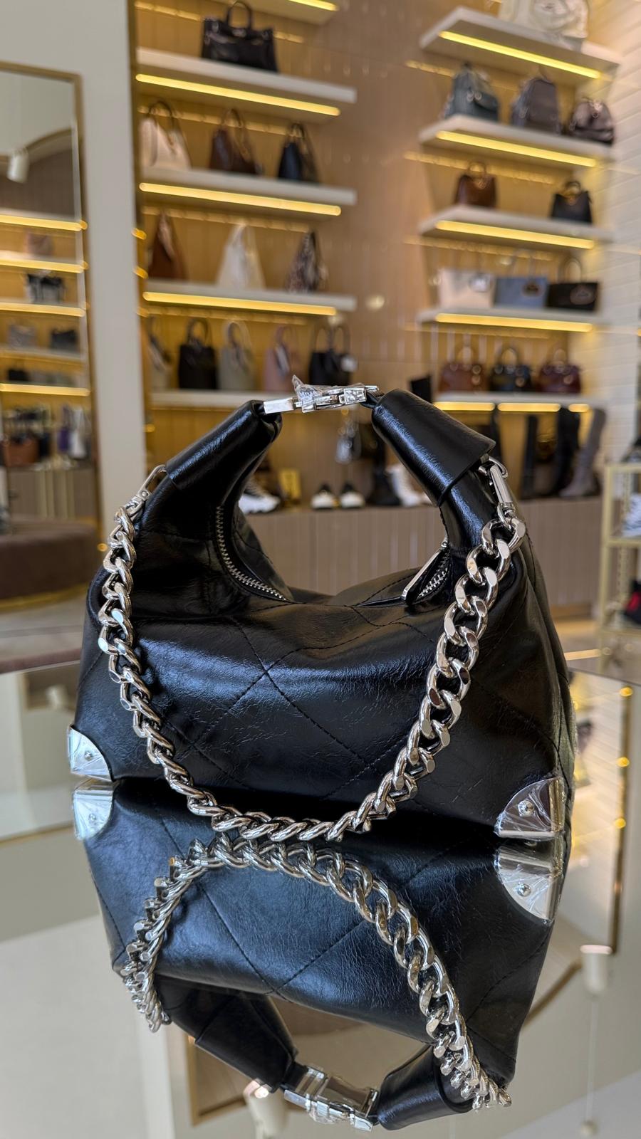 İthal Mini Boy Uzun Askılı Zincir Aksesuarlı Kadın Çanta -27163-