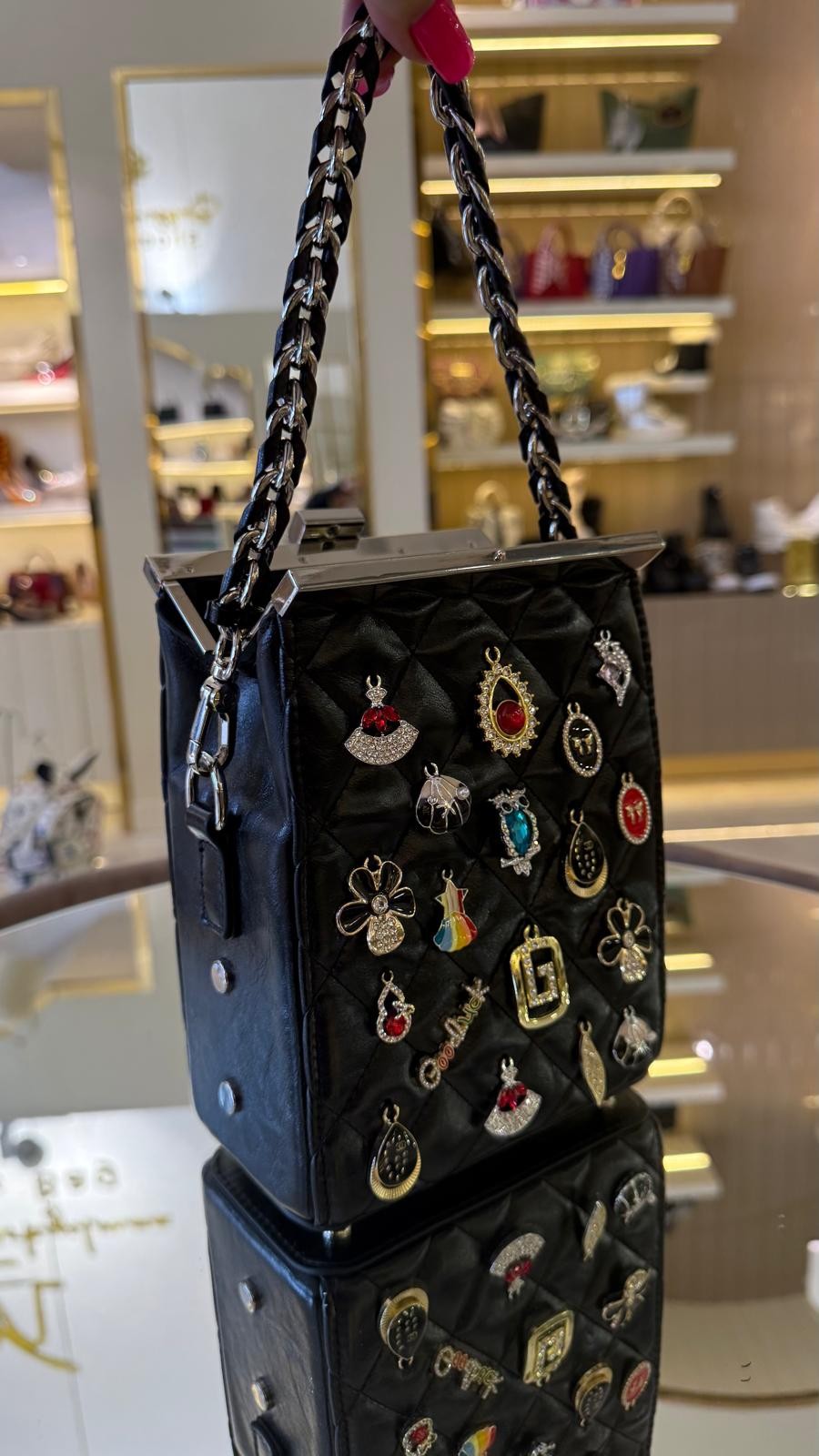 Emojili Kutu Model İki Boy Askılı Kadın Çanta