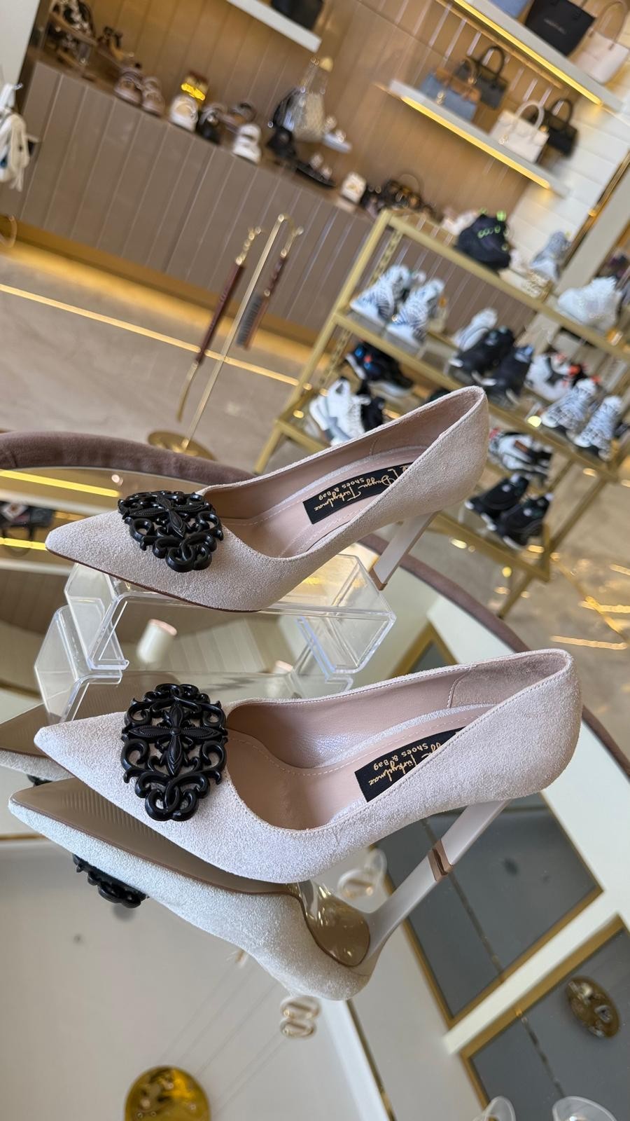 Duygushoesbag Kadın Süet Tokalı Stiletto