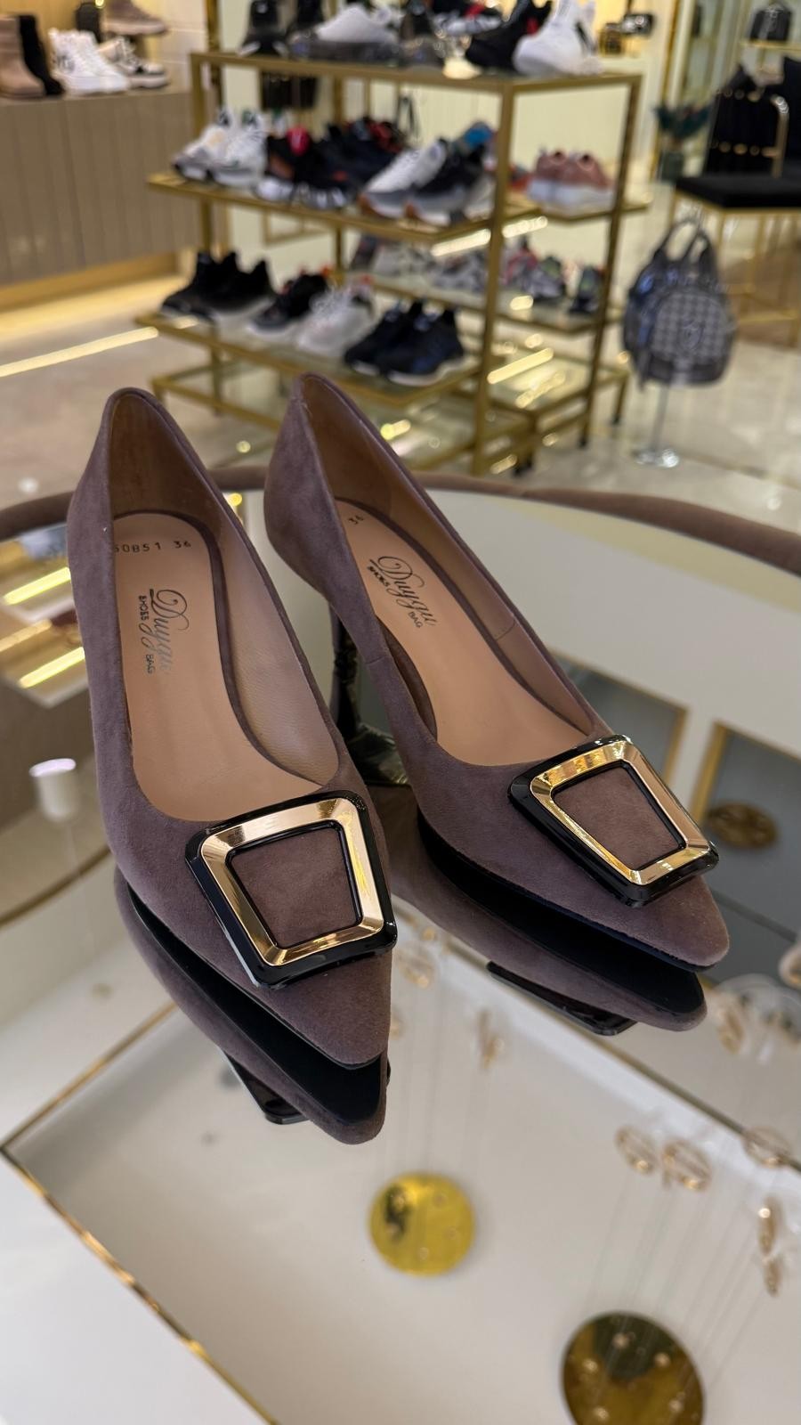 Duygushoesbag Hakiki Deri Kadın Topuklu Ayakkabı