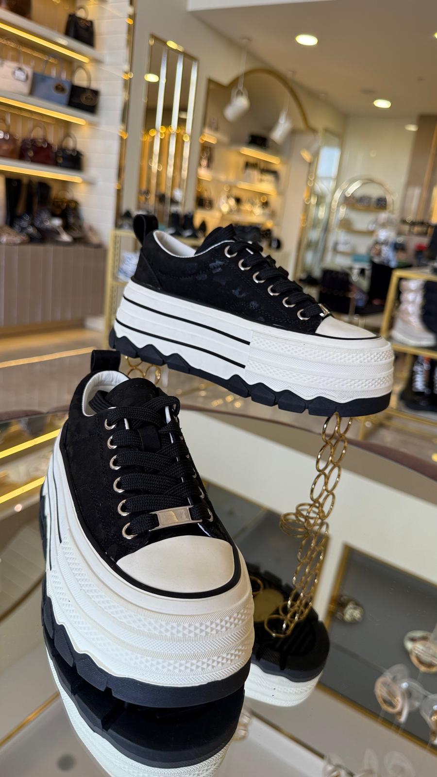 İthal Kadın Leopar Model Bağcıklı Casual Ayakkabı -1015-
