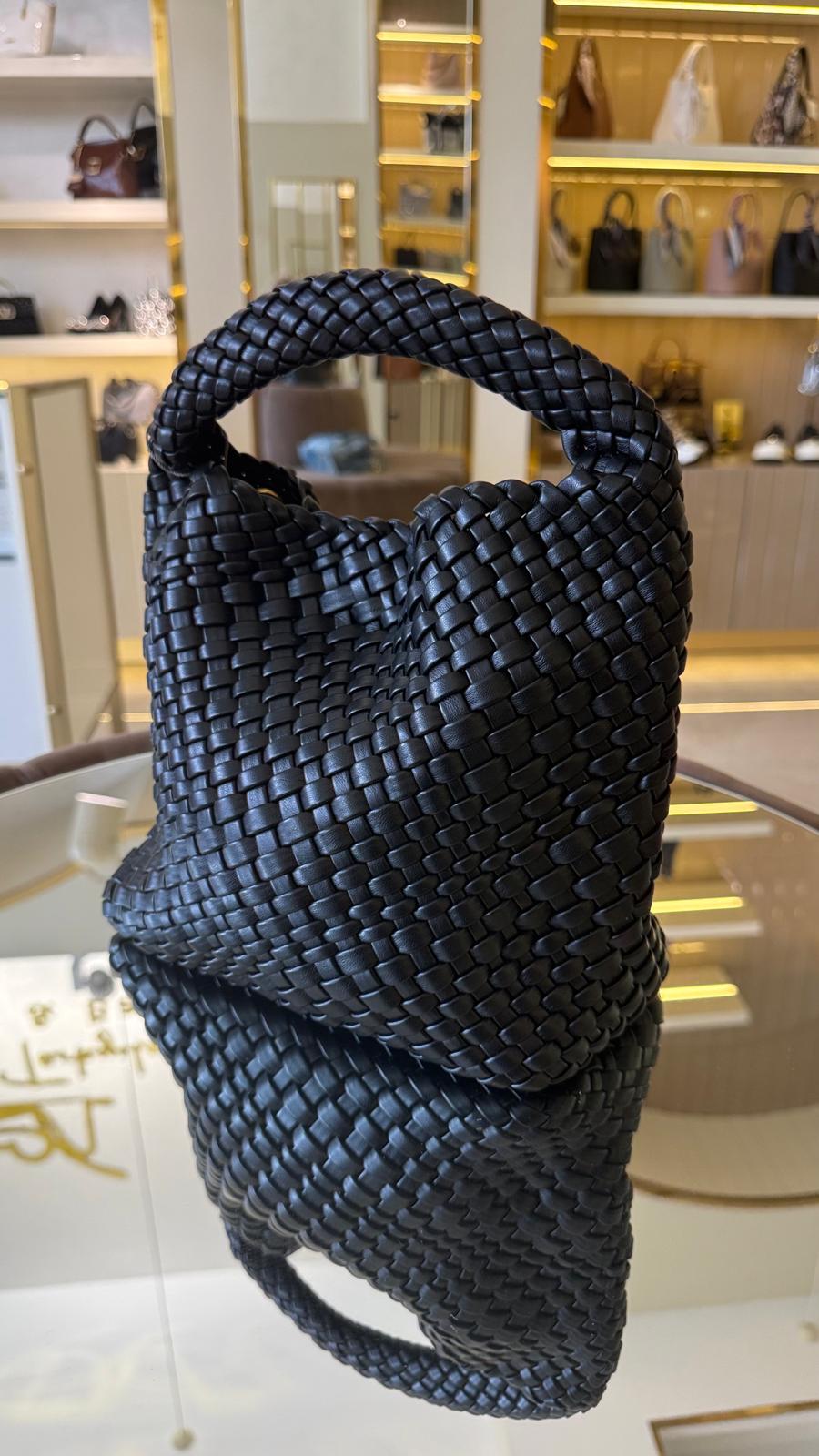 İthal Hasır Model Mini Cüzdanlı Deri Çanta
