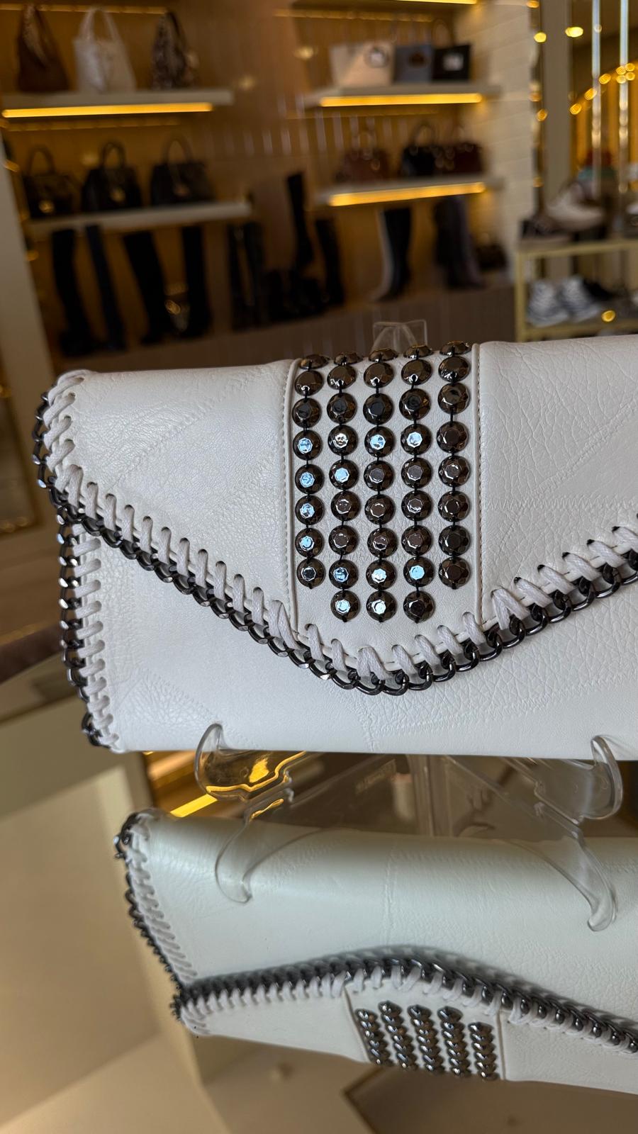 İthal Zımbalı Uzun Ve Kısa Askılı Cloutch Çanta