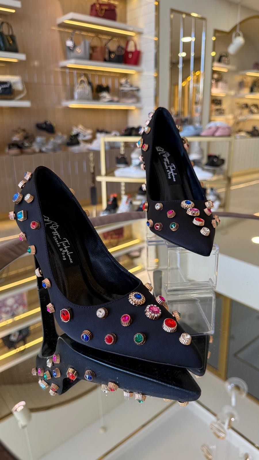 İthal Taşlı Model Özel Tasarım Kadın Stiletto