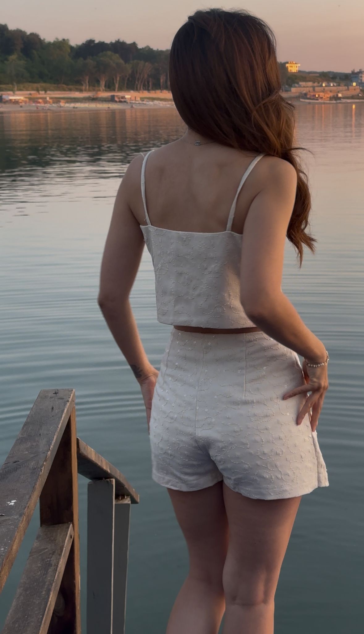 Tasarım Şort Etek Takım / Ekru