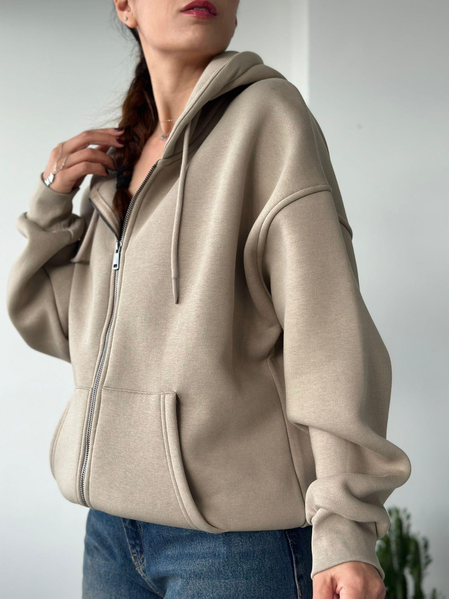 Oversize Basic Hoodie / Latte