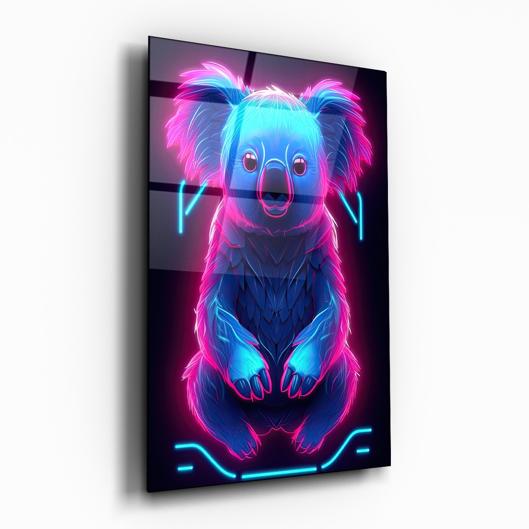 Cam Tablo Neon Koala dekorasyonu - Ofis dekorasyonu