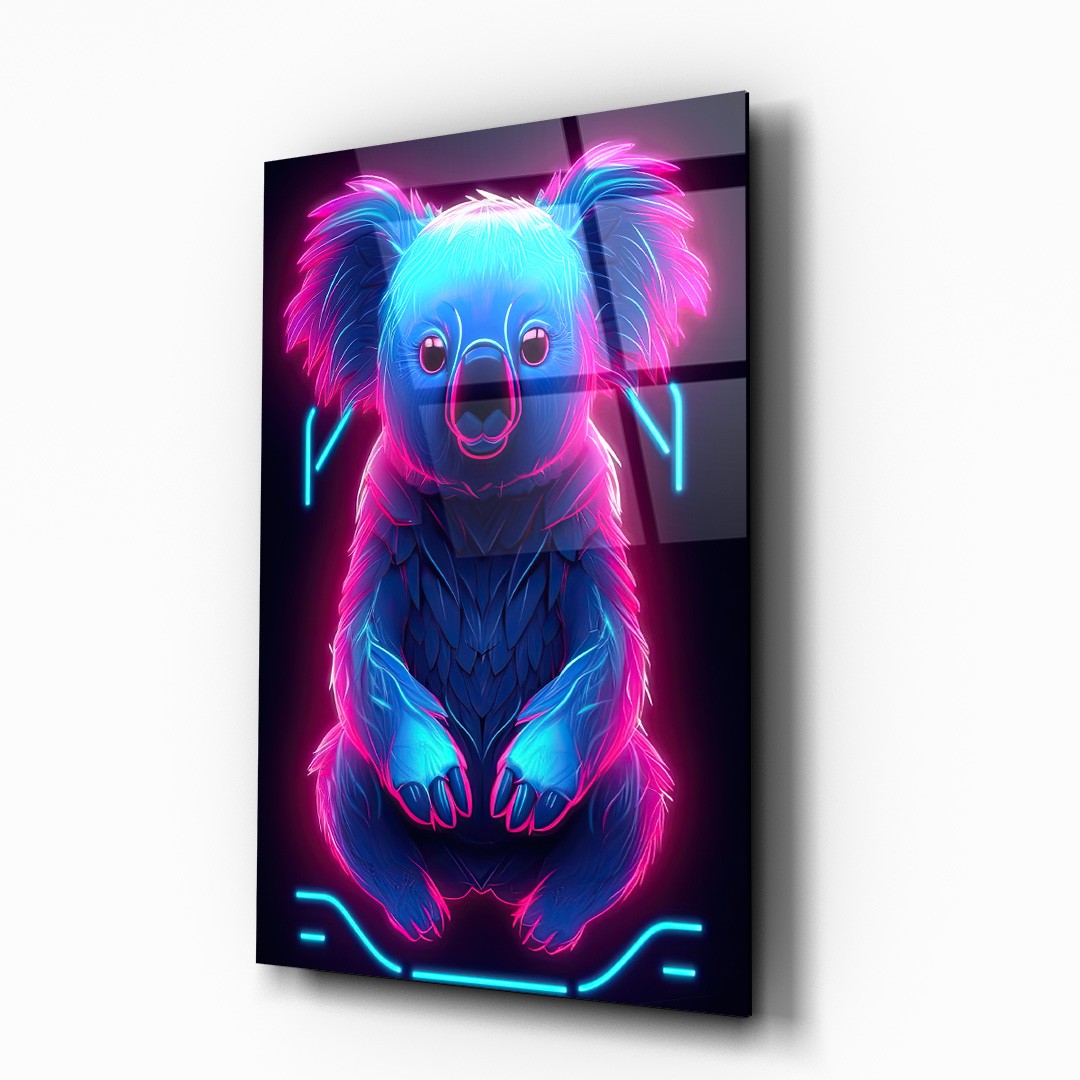 Cam Tablo Neon Koala dekorasyonu - Ofis dekorasyonu