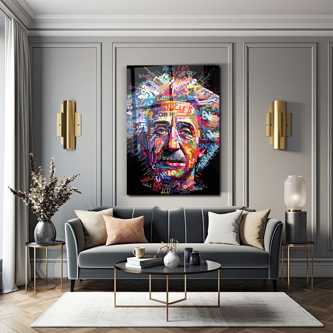 Albert Einstein Portre Cam Tablo