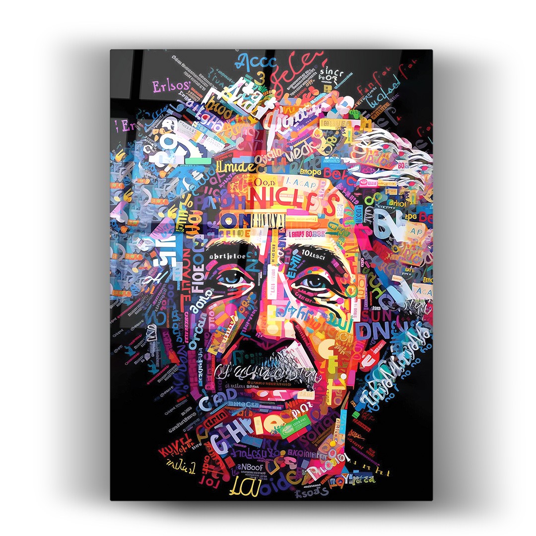 Albert Einstein Portre Cam Tablo