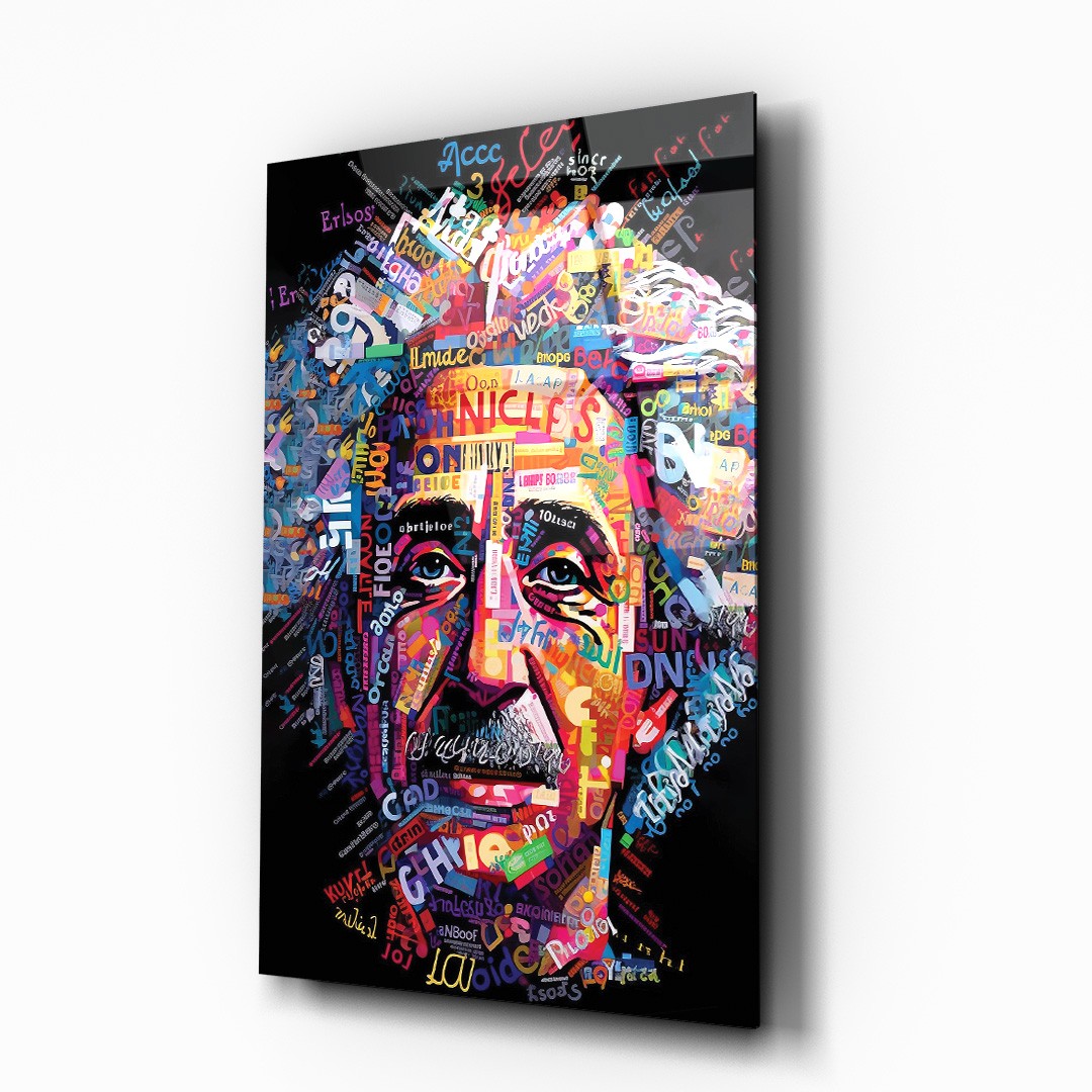 Albert Einstein Portre Cam Tablo