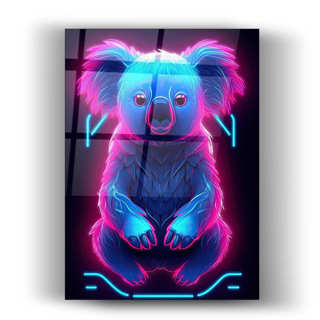 Cam Tablo Neon Koala dekorasyonu - Ofis dekorasyonu