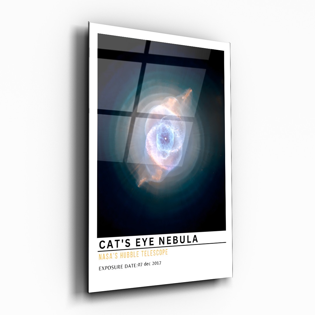 Cam Tablo Kedi Gözü Bulutsusu Nebula Ev Dekorasyonu|Duvar dekorasyonu|Ofis dekorasyonu-Galaxy-Yıldızlar